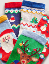 Load image into Gallery viewer, NWT Mini Boden Snowman Socks 5 Pack
