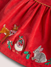 Load image into Gallery viewer, NWT Mini Boden Appliqué Velvet Smocked Dress