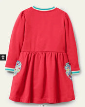 Load image into Gallery viewer, NWT Mini Boden Appliqué Sweatshirt Pocket Dress