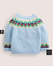 Load image into Gallery viewer, NWT Mini Boden Fair Isle Yoke Cardigan