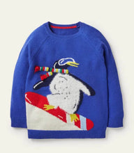 Load image into Gallery viewer, NWOT Mini Boden Festive Graphic Crew Sweater