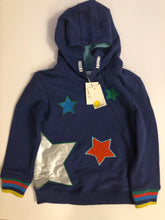 Load image into Gallery viewer, NWT Mini Boden Cosy Foil Star Appliqué Hoodie
