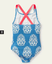 Load image into Gallery viewer, NWT Mini Boden Cross-back Printed Swimsuit