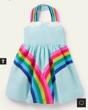 Load image into Gallery viewer, HTF NWT Mini Boden Rainbow Halter Neck Dress