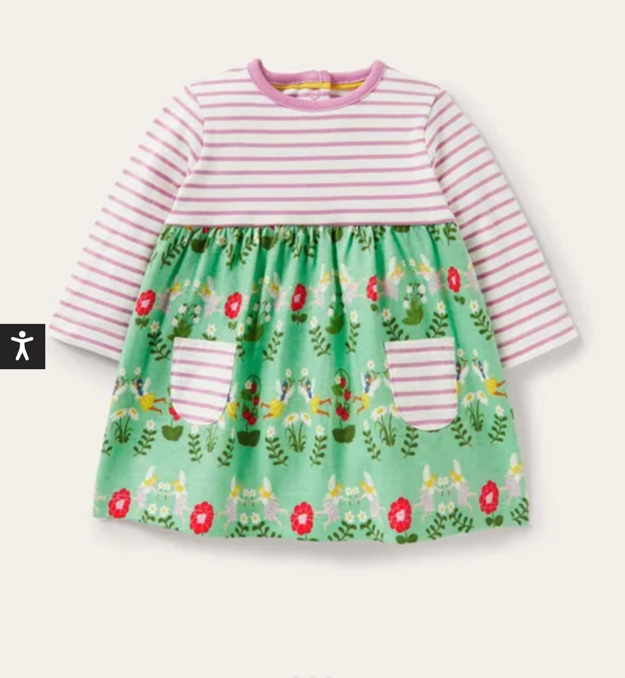 knee length dresses for ladies Tiered Embroidered Dress-Hotchpotch Stripe Embroidery