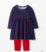 Load image into Gallery viewer, NWOT Hanna Andersson Baby Holiday Dress & Legging Set In Organic Cotton