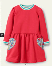Load image into Gallery viewer, NWT Mini Boden Appliqué Sweatshirt Pocket Dress