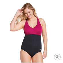 Load image into Gallery viewer, NWT Speedo Pebble Texture Color One Piece Recreational Swimsuit