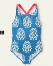 Load image into Gallery viewer, NWT Mini Boden Cross-back Printed Swimsuit