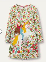Load image into Gallery viewer, NWOT Mini Boden Appliqué Riding-An-Unicorn Jersey Dress