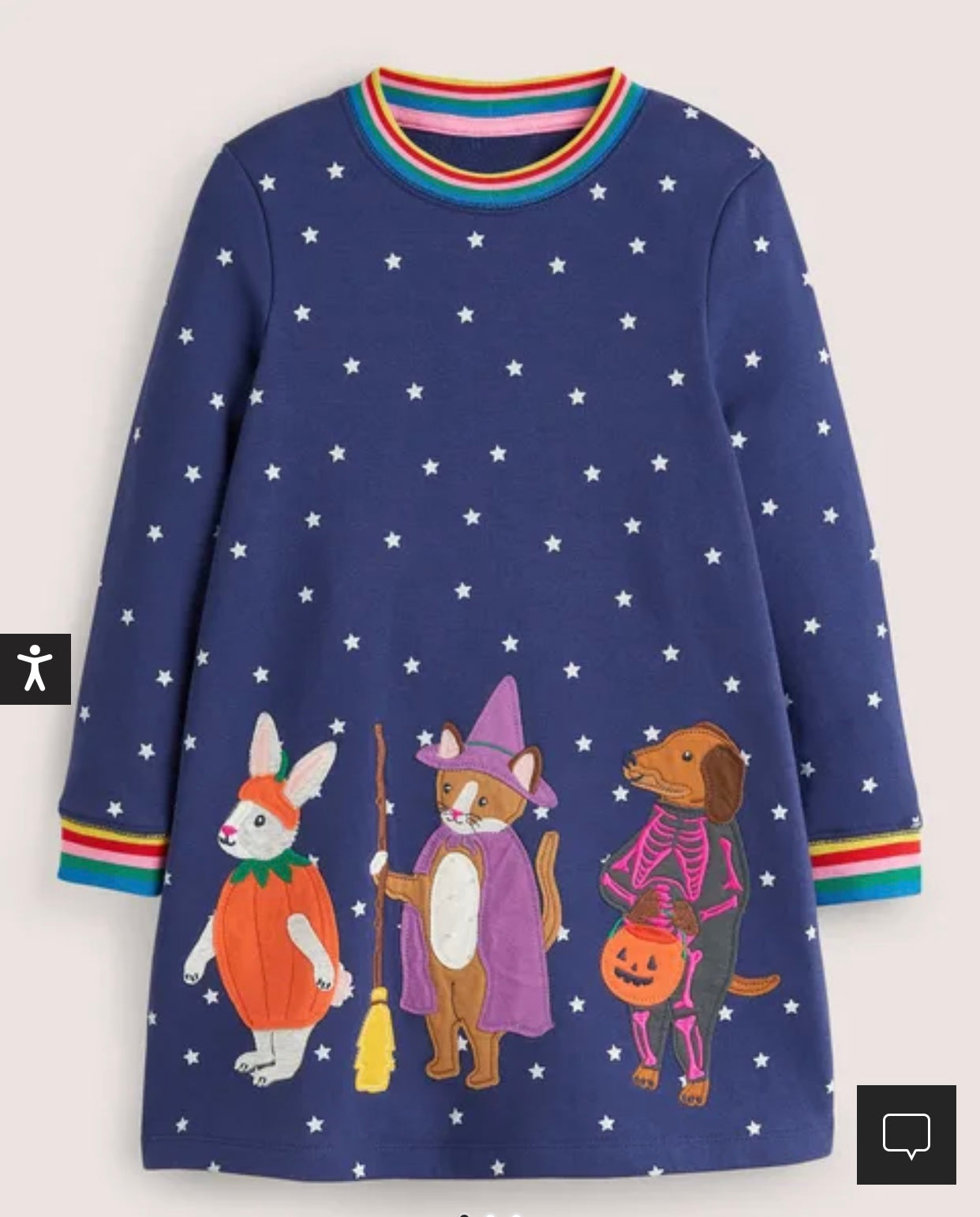 mini boden halloween dress Girls Boden Blue Halloween Appliqué Sweatshirt Dress
