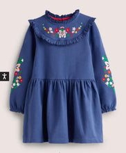 Load image into Gallery viewer, NWOT Mini Boden Embroidered Sweat Dress