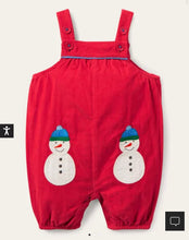 Load image into Gallery viewer, NWT Mini Boden Snowman Overalls