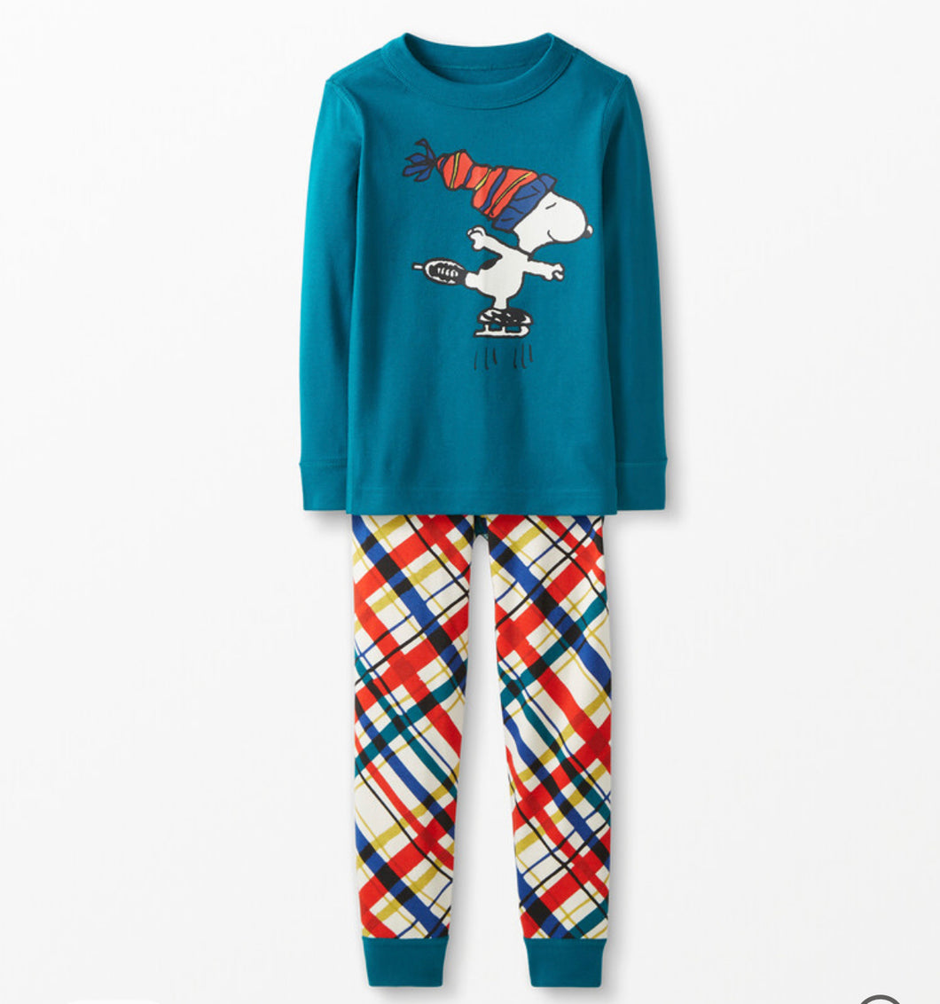 NWT Hanna Andersson Peanuts Long John Pajamas In Organic Cotton