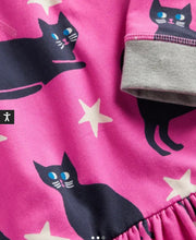 Load image into Gallery viewer, NWT Mini Boden Pink Halloween Cats Sweatshirt Dress
