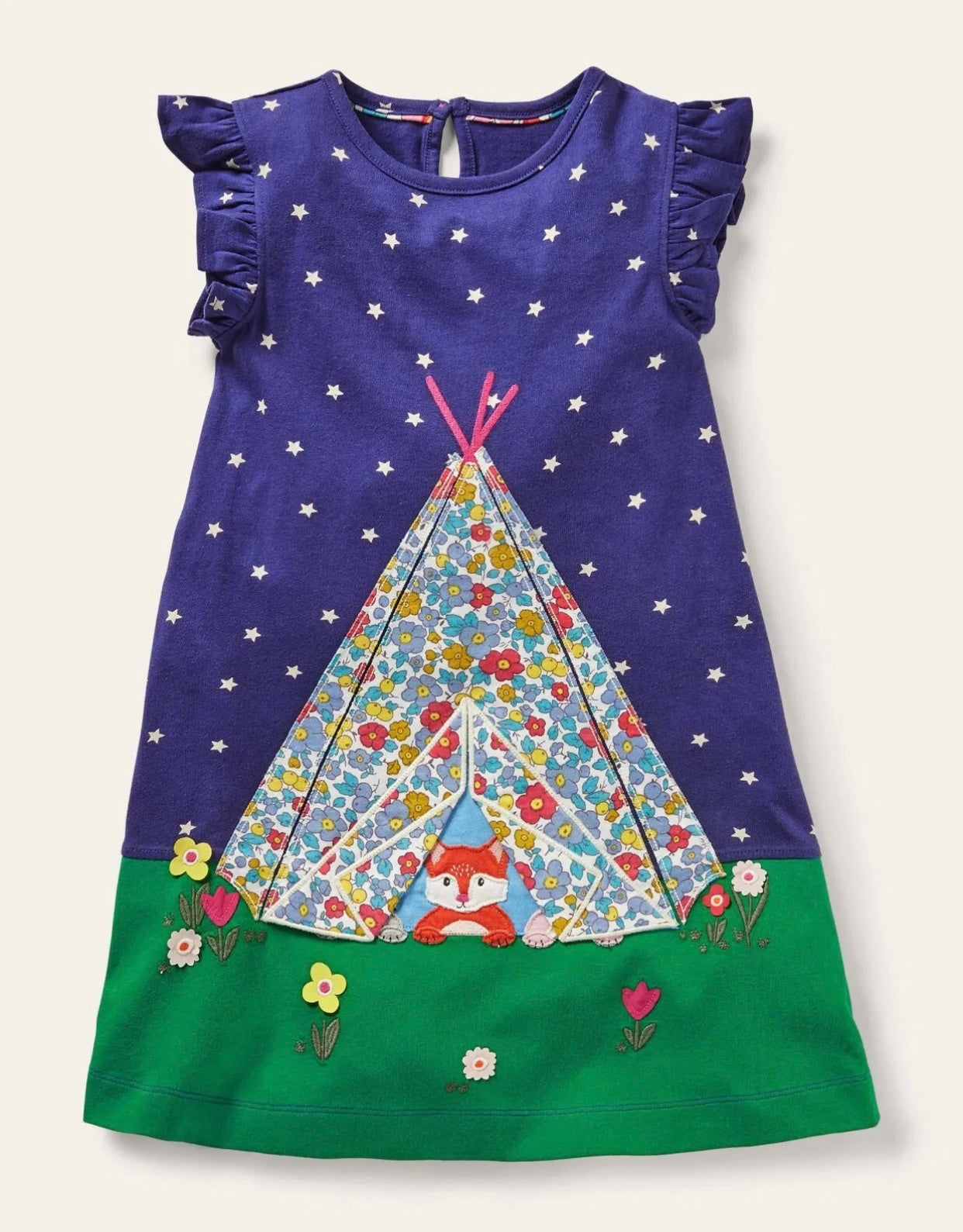 mini tent dress Mini Boden Kids' Lift the Flap Jersey Dress, Size 7-8Y in Starboard Blue Tent at Nordstrom