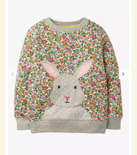 Load image into Gallery viewer, NWOT Mini Boden Floral Bunny Applique Sweatshirt