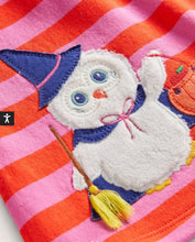 Load image into Gallery viewer, NWT Mini Boden Halloween Owl Stripe Sweatshirt Dress Set