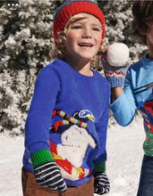 Load image into Gallery viewer, NWOT Mini Boden Festive Graphic Crew Sweater