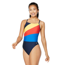 Load image into Gallery viewer, NWT Speedo Radiating Splice One Piece Female Training Swimsuit
