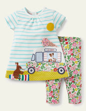 Load image into Gallery viewer, NWOT Mini Boden Ice Cream Truck Dress &amp; Leggings Set
