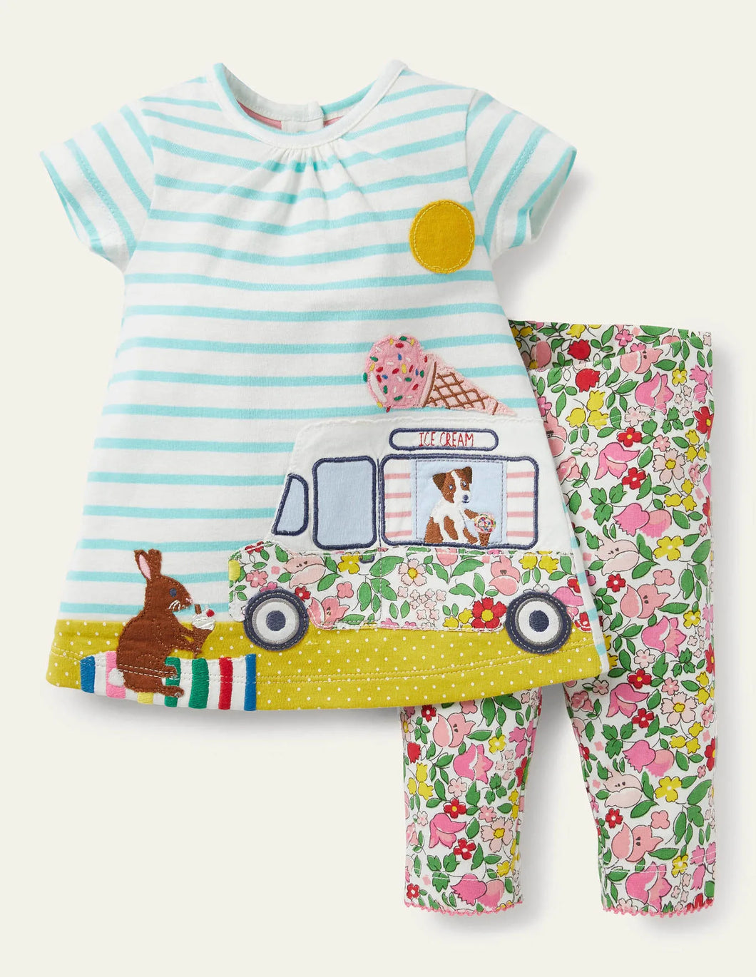 NWOT Mini Boden Ice Cream Truck Dress & Leggings Set – Mini World