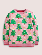 Load image into Gallery viewer, NWOT Mini Boden Festive Printed Crew Neck Sweatshirt
