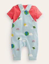 Load image into Gallery viewer, NWOT Mini Boden Jersey Dungaree Set
