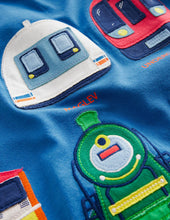 Load image into Gallery viewer, NWT Mini Boden Speed Train Educational Appliqué T-shirt

