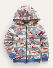 Load image into Gallery viewer, NWOT Mini Boden Shaggy-lined Printed Hoodie
