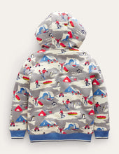 Load image into Gallery viewer, NWOT Mini Boden Shaggy-lined Printed Hoodie
