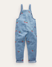 Load image into Gallery viewer, NWT Mini Boden Embroidered Denim Overalls
