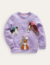 Load image into Gallery viewer, MWT Mini Boden Logo Horse Applique Sweatshirt
