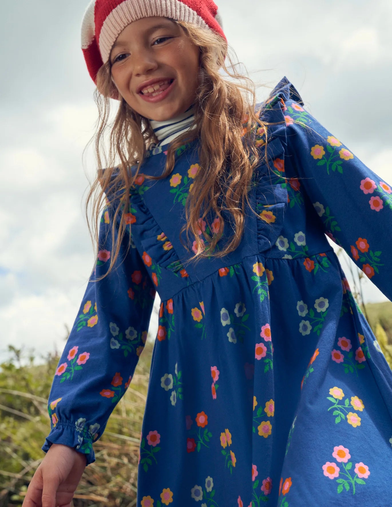 mini boden ruffle dress Girls Boden Long Sleeve Ruffle Dress