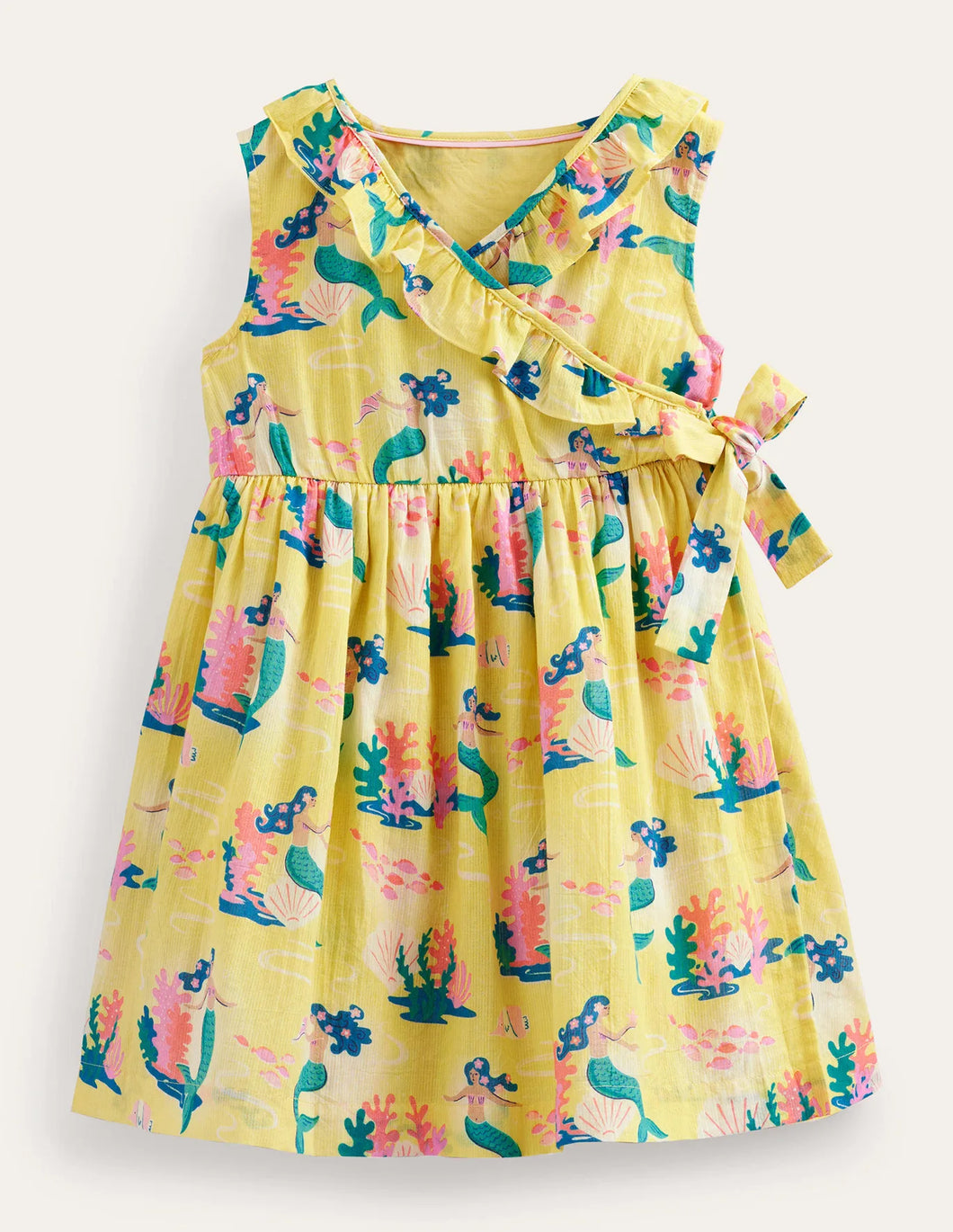 NWT Mini Boden Yellow Mermaid Wrap Dress