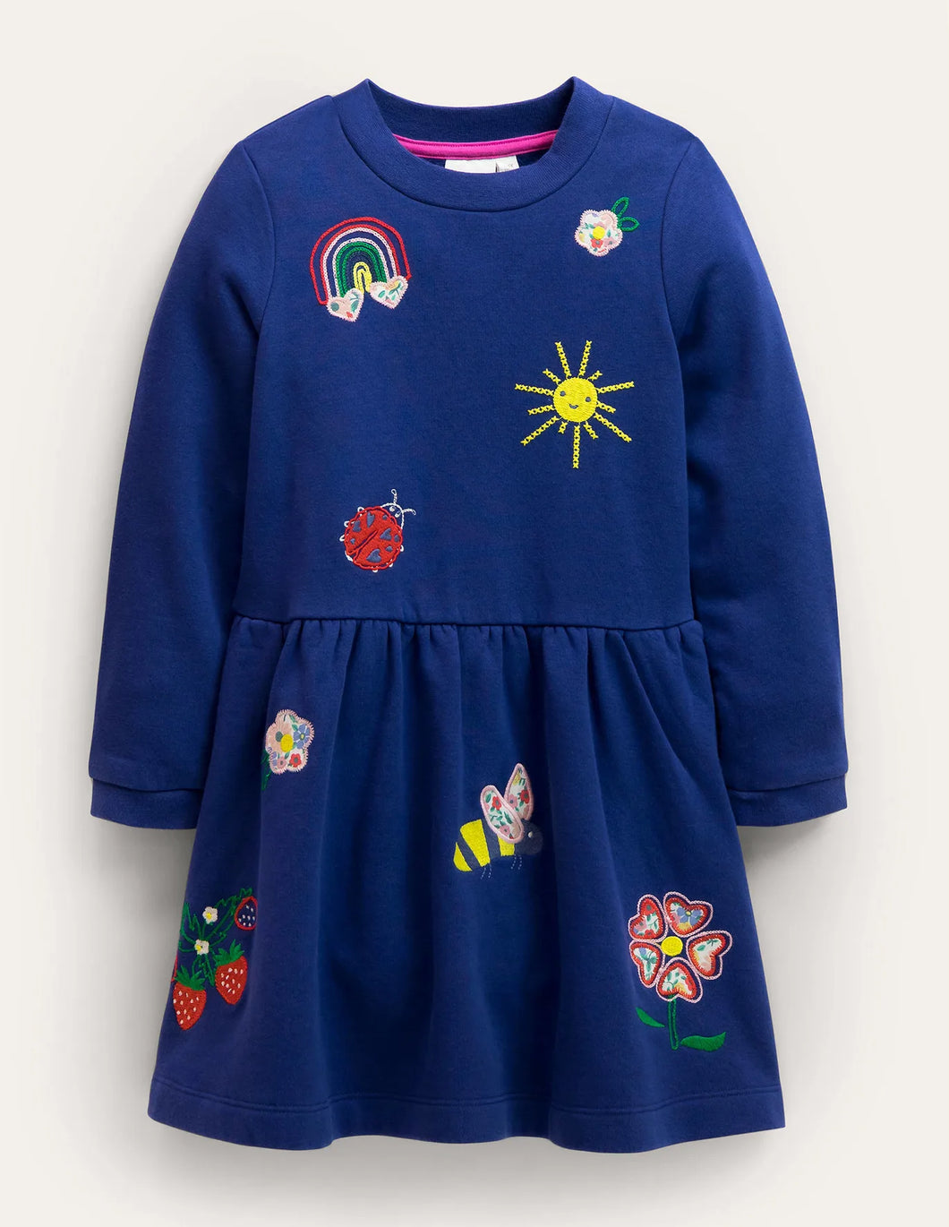 NWT Mini Boden Embroidered Sweatshirt Dress