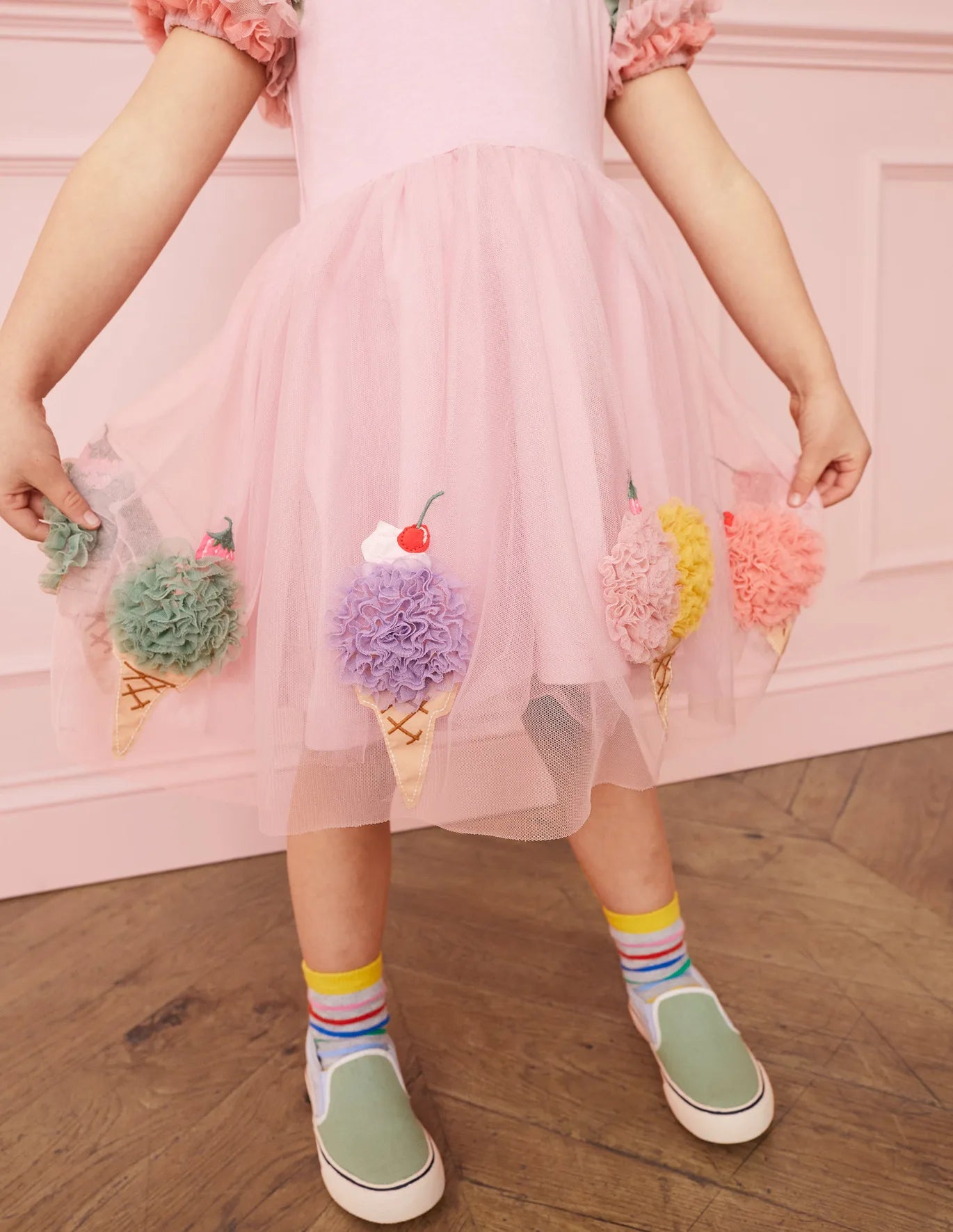 NWT Mini Boden Ice Cream Tulle Dress Mini World Explorers