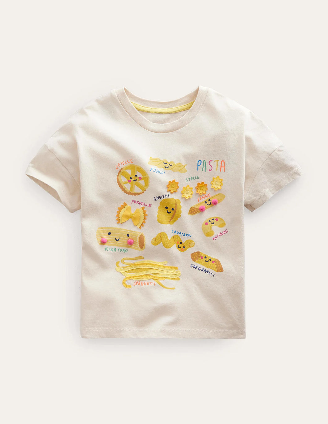NWT Mini Boden Graphic Pasta  Tee shirt