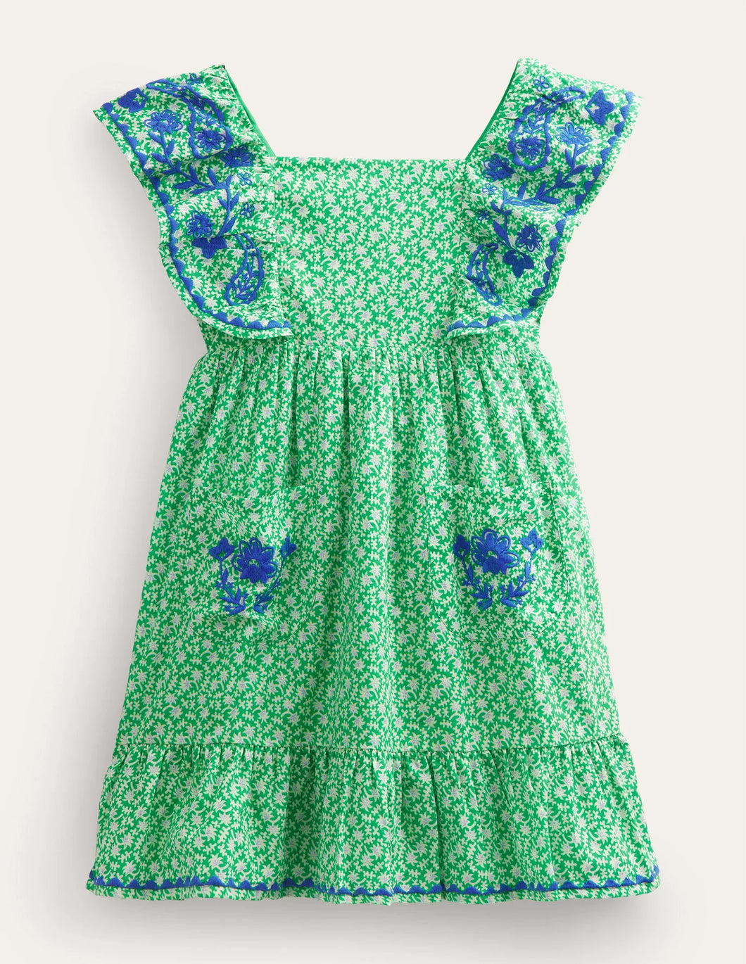 NWT Mini Boden Embroidered Pinafore Dress
