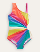 Load image into Gallery viewer, NWT Mini Boden Ruched Cut Out Swimsuit
