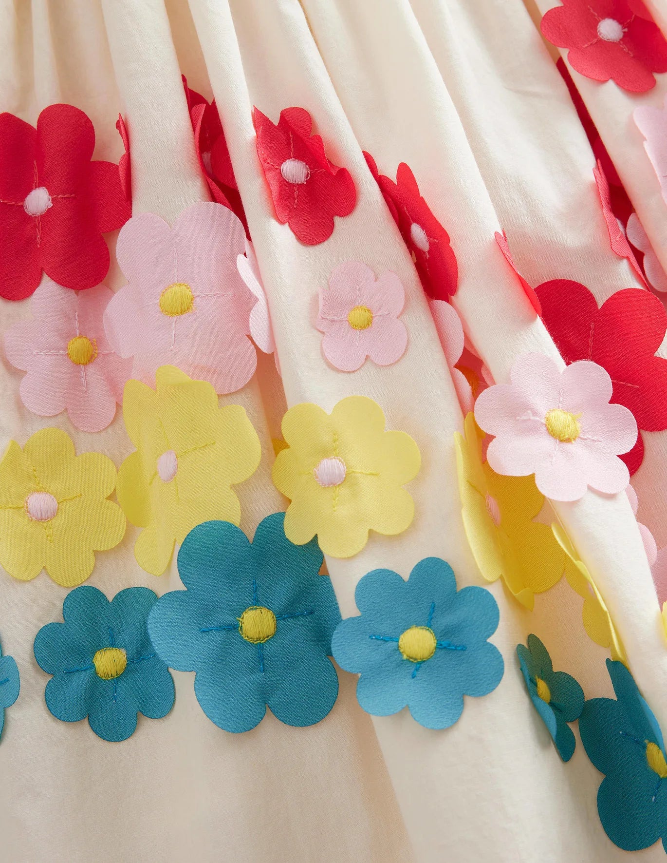Girls Boden Flutter Flower Rainbow Dress - White Girls Boden Flutter Flower Rainbow Dress - White