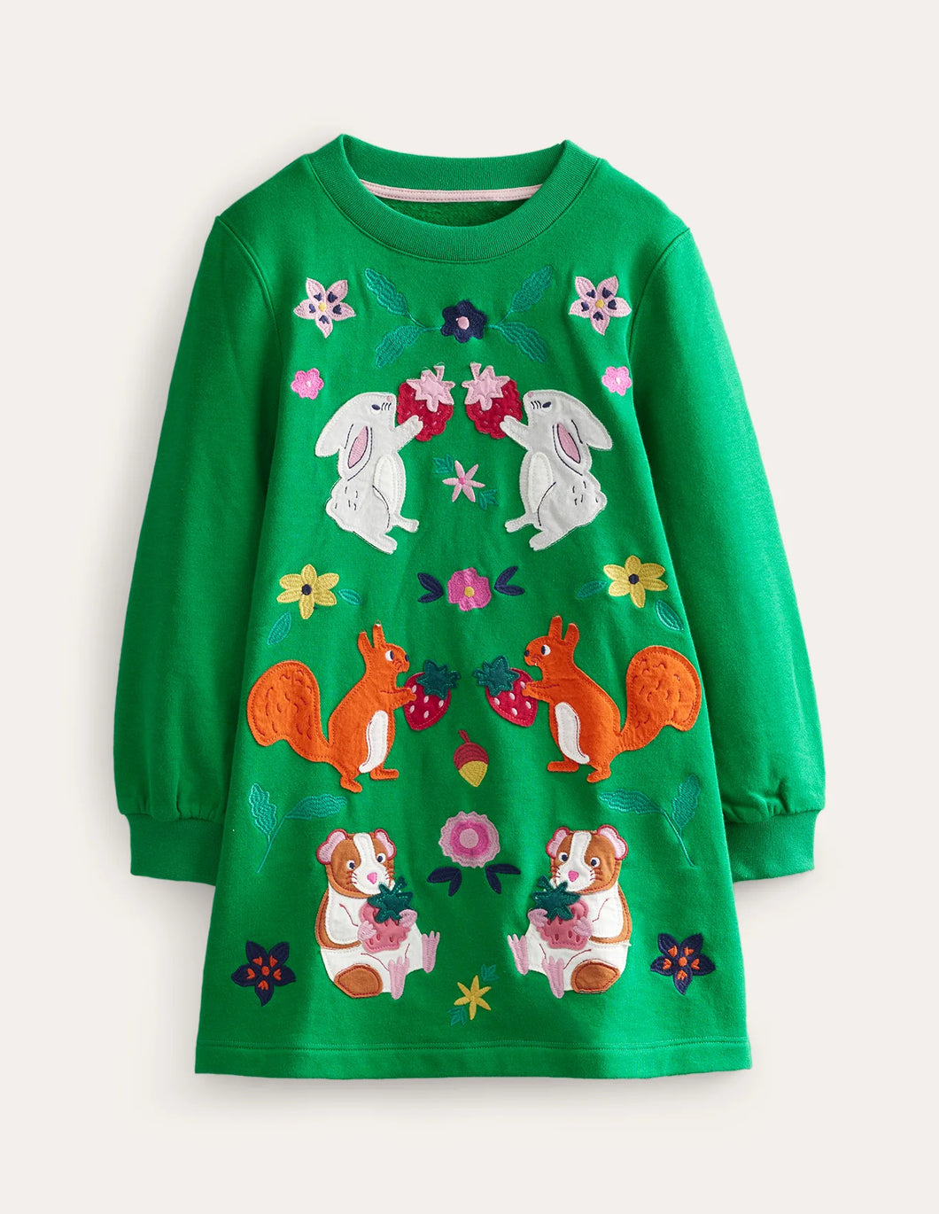 NWOT Mini Boden Cosy Appliqué Sweatshirt Dress