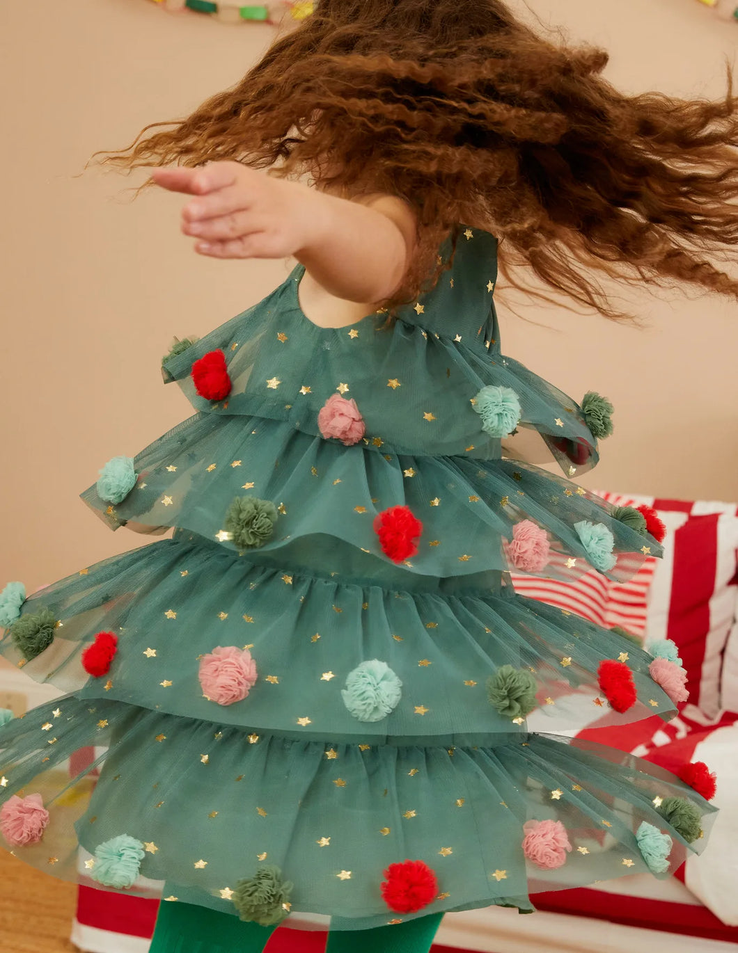 NWT Mini Boden Christmas Tree Tulle Dress