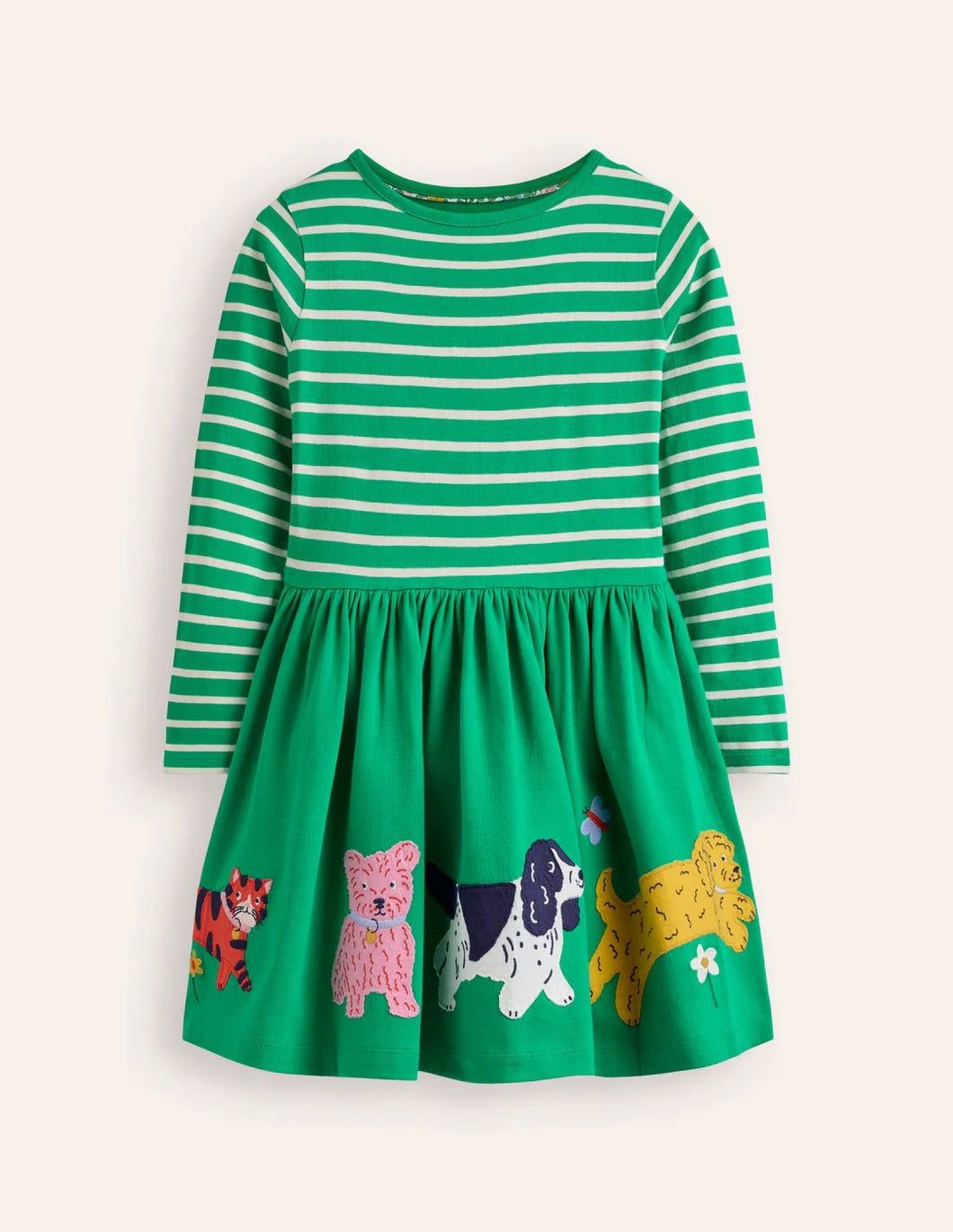 NWT Mini Boden Appliqué Hem Jersey Dress