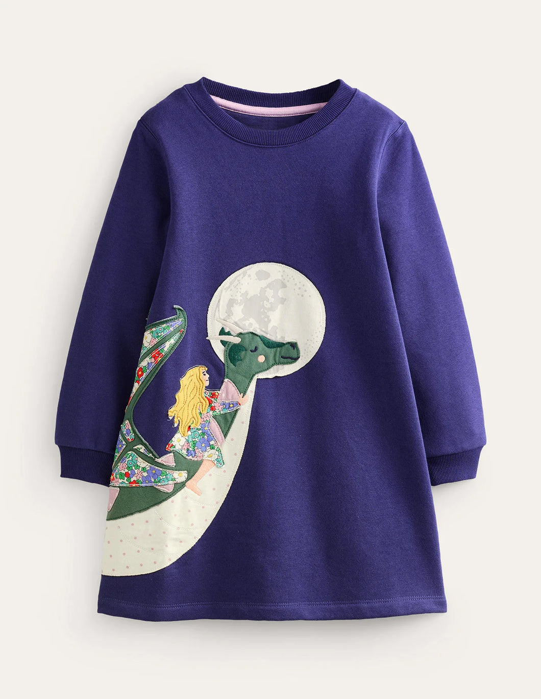 NWT Mini Boden Cosy Appliqué Sweatshirt Dress