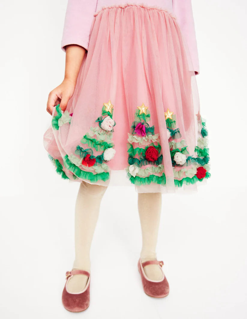 mini boden velvet tulle dress Velvet Tulle Appliqué Dress Girls Kids Boden