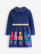 Load image into Gallery viewer, NWOT Mini Boden Velour Appliqué Dress
