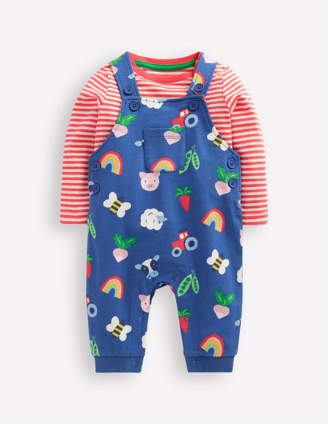 NWOT Mini Boden Jersey Overalls Play Set