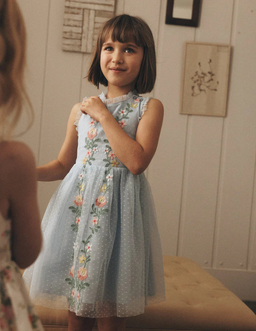 NWT Mini Boden Tulle Cross Back Dress – Mini World Explorers