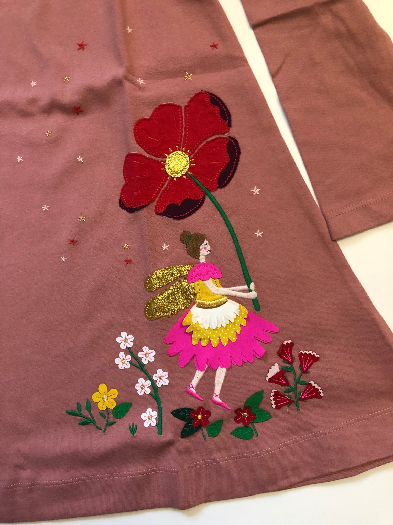 NWOT Mini Boden Fairy Applique Jersey Dress NWOT Mini Boden Fairy Applique Jersey Dress